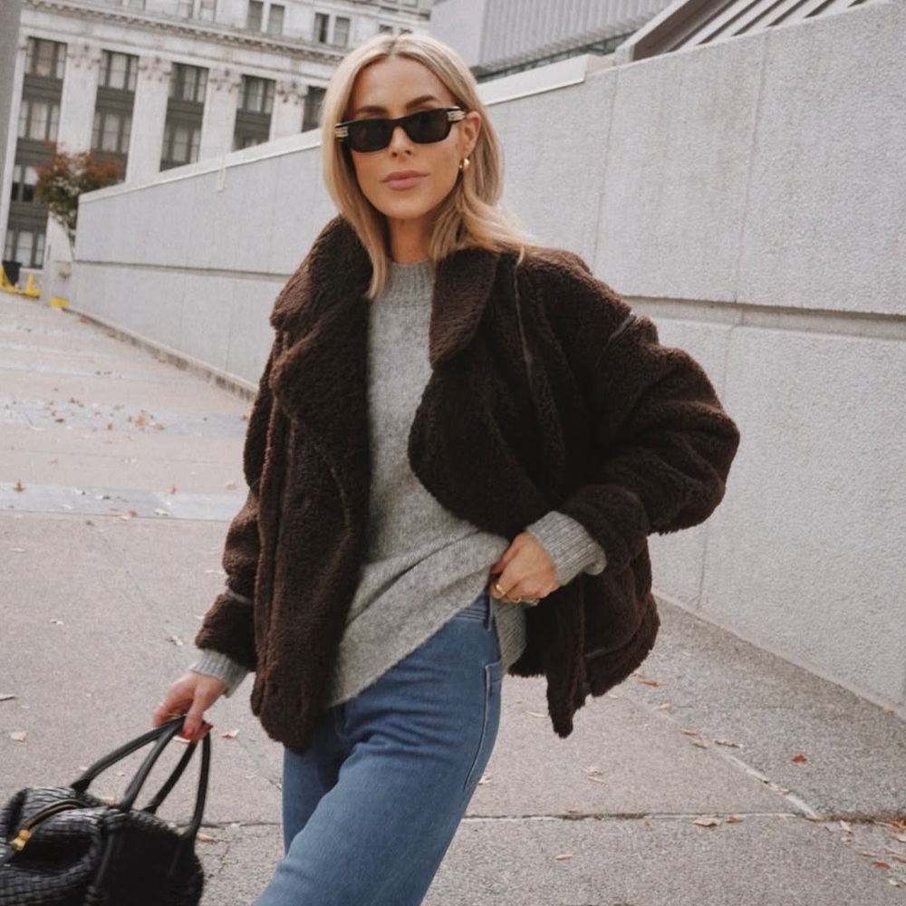 Women's Brown Shearling Sherpa Jacket Ari jacket from z supply